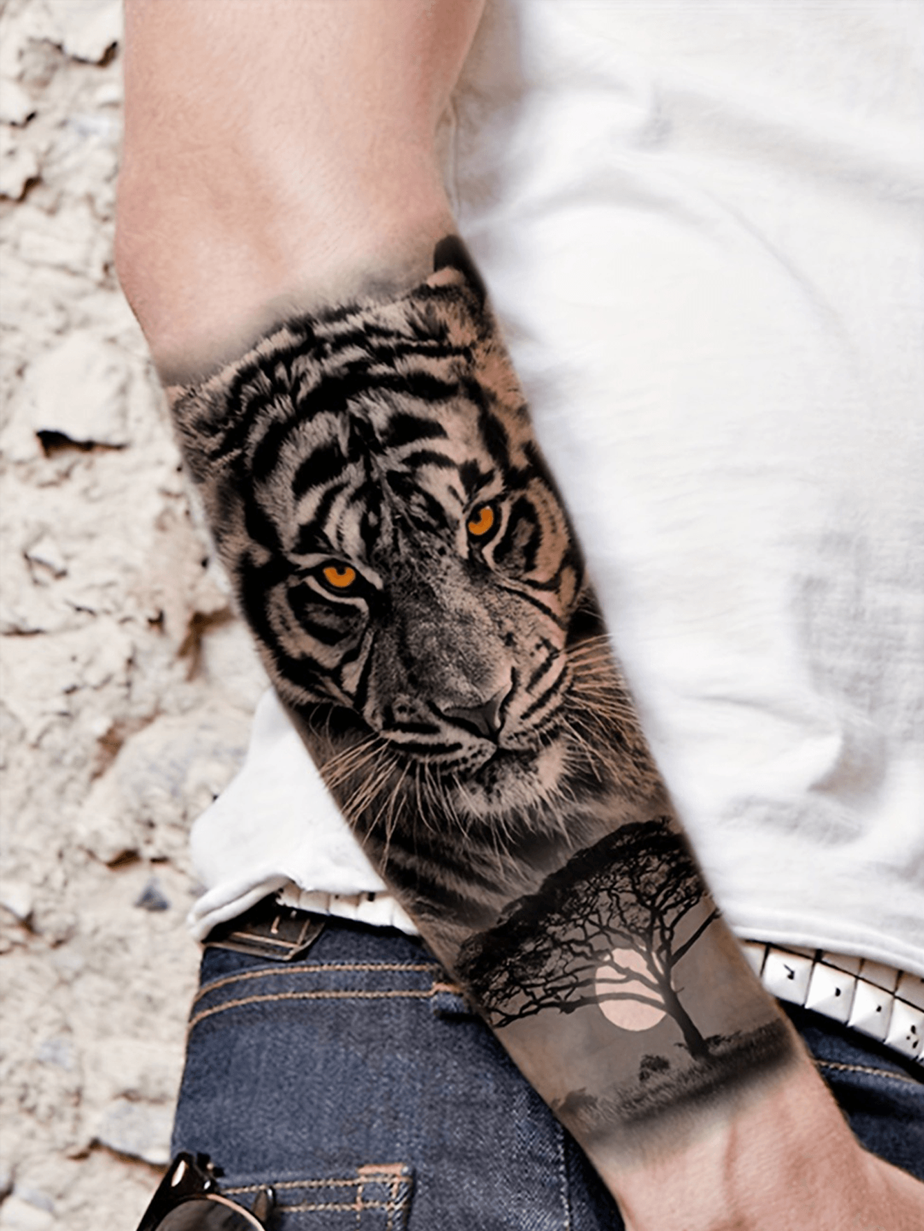 Jungle Tiger waterproof Tattoo Sticker